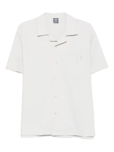 New Balance revere-collar patch-pocket shirt Grey MT51523