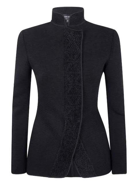 Giorgio Armani ribbed high-neck jacket Black GW002100AF19703