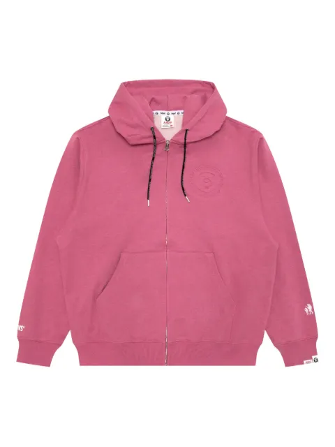 AAPE BY *A BATHING APE® logo-embossed zip-up hoodie Pink ASWD315XBP