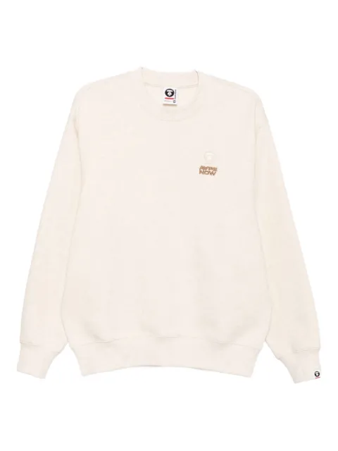 AAPE BY *A BATHING APE® logo-appliqué sweatshirt Neutrals ASWC349XAP