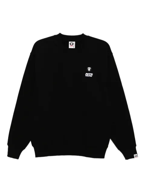 AAPE BY *A BATHING APE® logo-appliqué sweatshirt Black ASWC349XXP