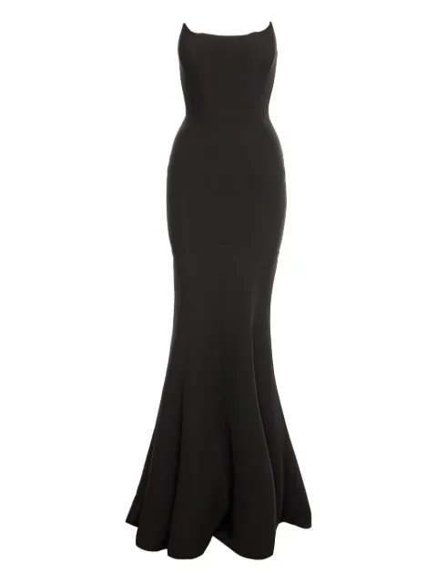 V:PM ATELIER Eden strapless-fishtail maxi dress Black EENVPM
