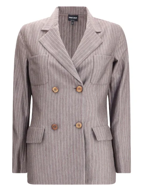 Giorgio Armani pinstripe double-breasted blazer Grey GW002064AF19784