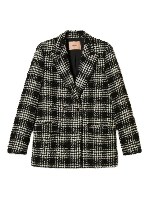TWINSET bouclé checked blazer Black 252TT2111