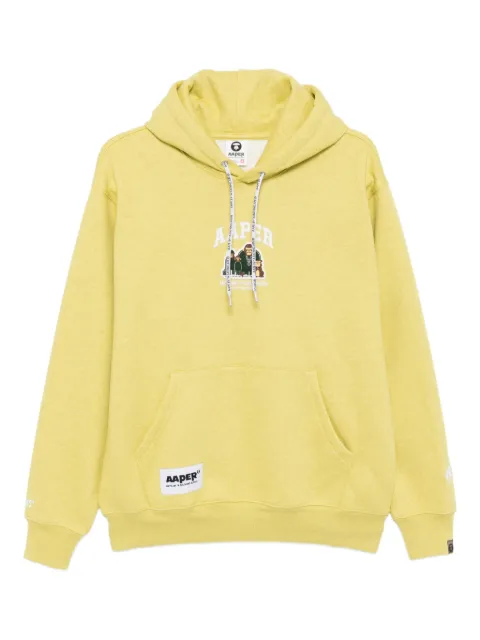 AAPE BY *A BATHING APE® logo-patch hoodie Yellow ASWC370XBP