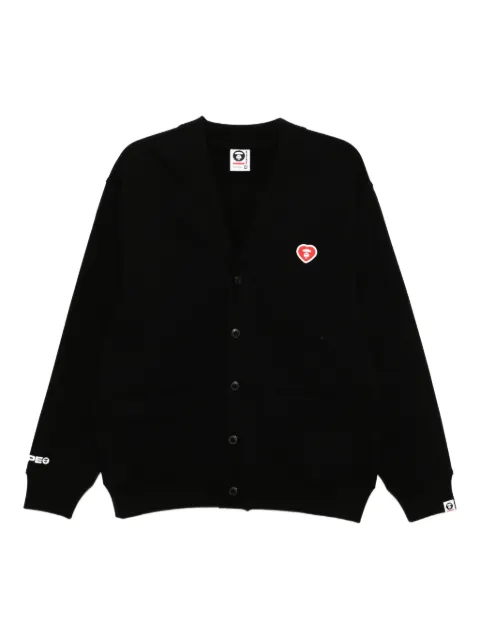 AAPE BY *A BATHING APE® logo-appliqué button-up sweatshirt Black ASWC353XXP