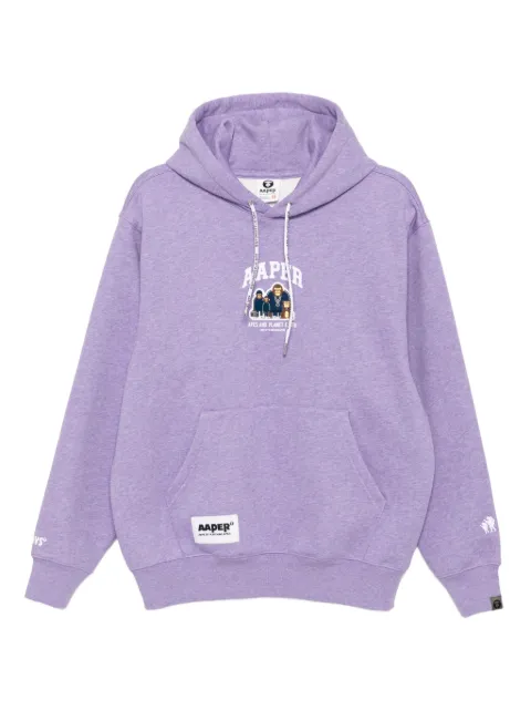 AAPE BY *A BATHING APE® logo-plaque hoodie Purple ASWC370XBP
