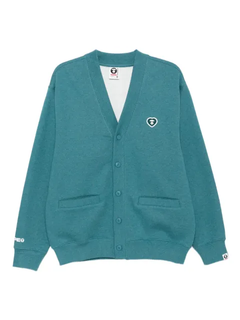 AAPE BY *A BATHING APE® logo-appliqué button-up sweatshirt Green ASWC353XBP
