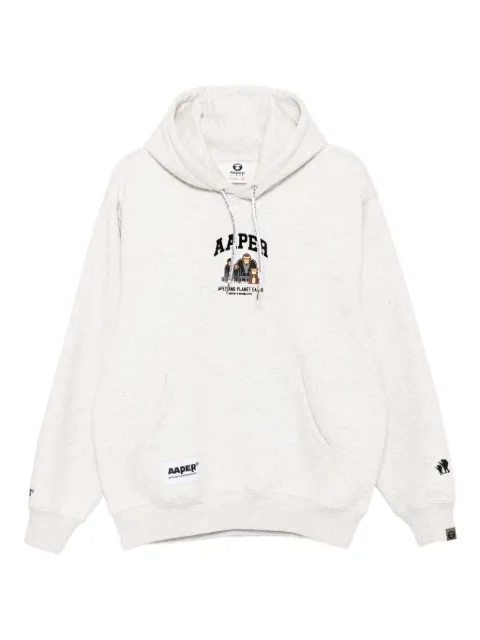 AAPE BY *A BATHING APE® logo-appliqué hoodie Grey ASWC370XAP
