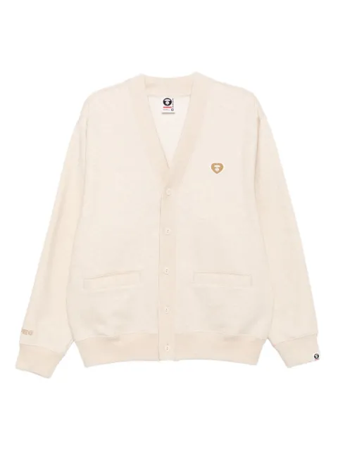 AAPE BY *A BATHING APE® logo-appliqué button-up sweatshirt Neutrals ASWC353XAP
