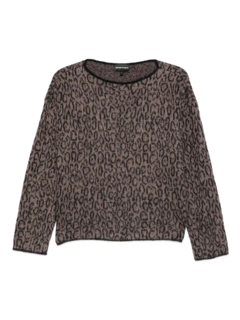 Emporio Armani leopard-print crew-neck sweater Brown EW002668AF20411