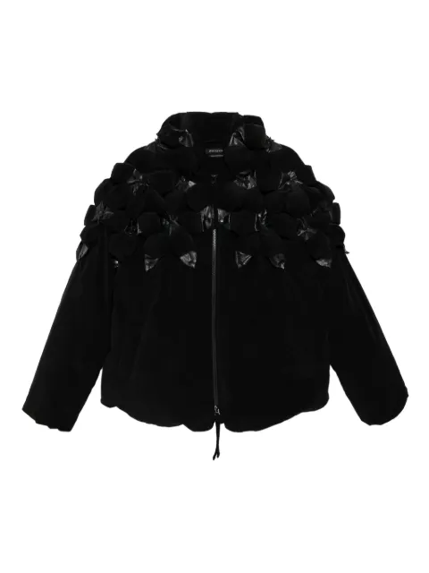 JUNTAE KIM floral-embellishment down jacket Black JTKAW25J01