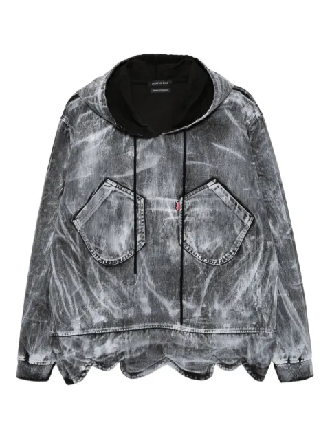 JUNTAE KIM painted petal hoodie Grey JTKAW25H06