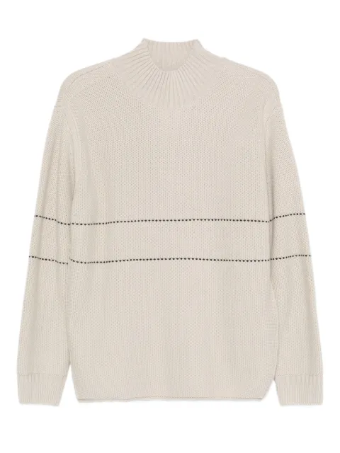Emporio Armani high-neck striped sweater Neutrals EM002024AF18103