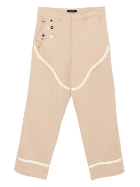 JUNTAE KIM corset-trimmed chinos Neutrals JTKAW25T14
