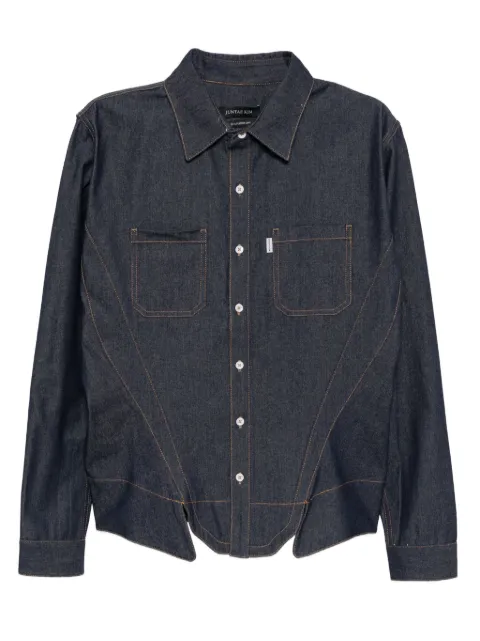 JUNTAE KIM corset-style denim shirt Blue JTKAW25S02