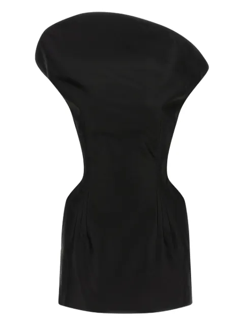 Magda Butrym asymmetrical sculpted cotton mini dress Black 248725BLACK