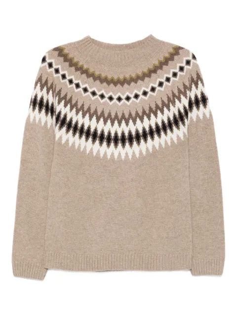 BeYou Fairisle-pattern round-neck sweater Neutrals CD1182F5