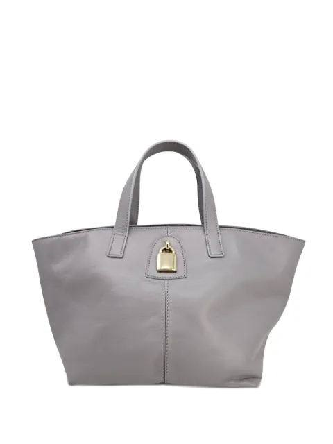 Madison Maison x Joan Hornig lock-detail leather tote bag Grey LOCKTOTE