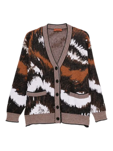 Missoni abstract-print buttoned cardigan Black DS25WM0XBK01C2