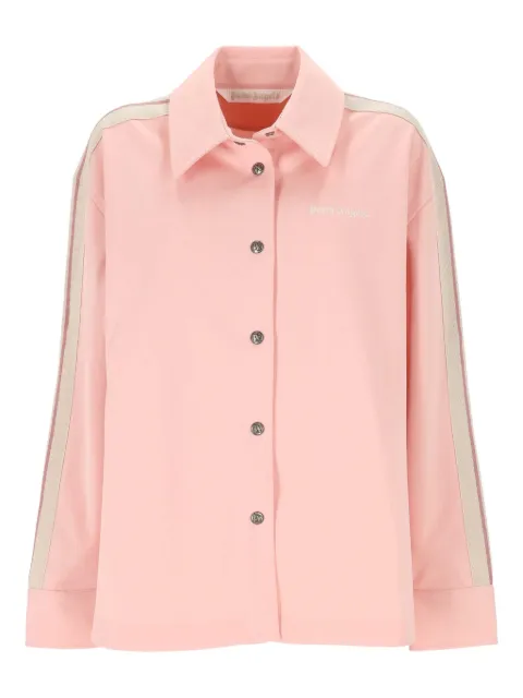 Palm Angels embroidered stripe shirt Pink PWGA050F25FAB0013003