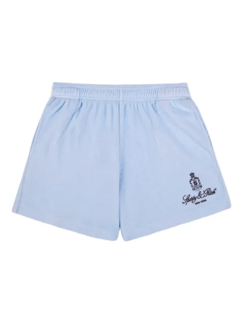 Sporty & Rich embroidered-logo shorts Blue SH001602231BL90