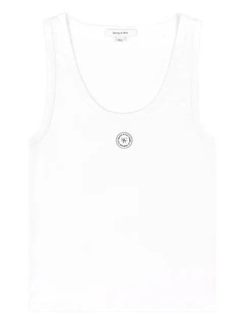 Sporty & Rich Baby logo-patch rib tank White TO081600305WH01