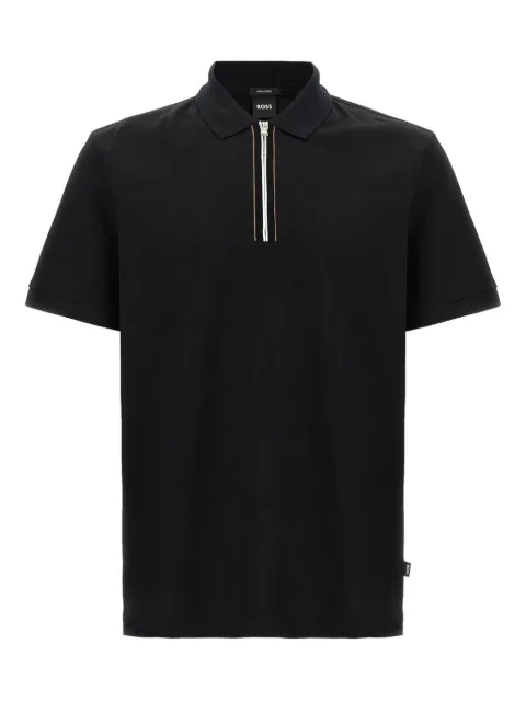 BOSS half-zip short-sleeve polo shirt Black 50543880001