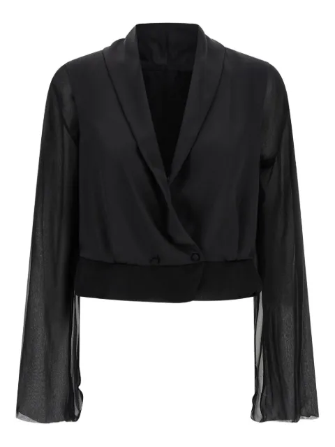 Alberta Ferretti V-neck silk blouse Black AEF252M02015115
