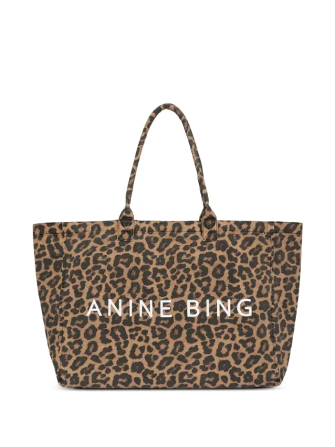 ANINE BING leopard-print tote bag Brown A1311841
