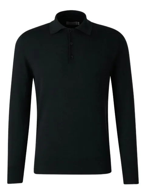 Canali polo-neck long-sleeve sweater Black C0017MK01149