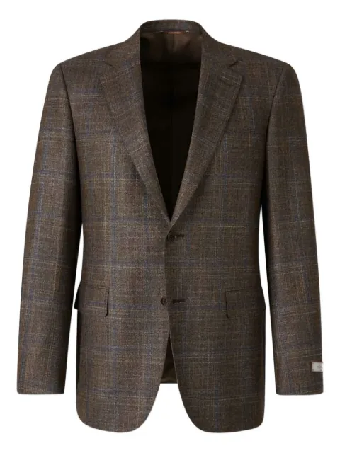 Canali single-breasted checked blazer Brown L12280CF01752