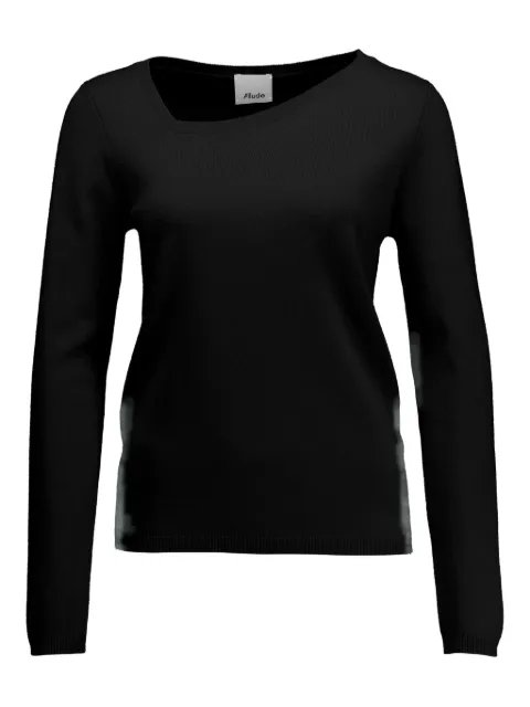 Allude asymmetric-neck sweater Black 17092