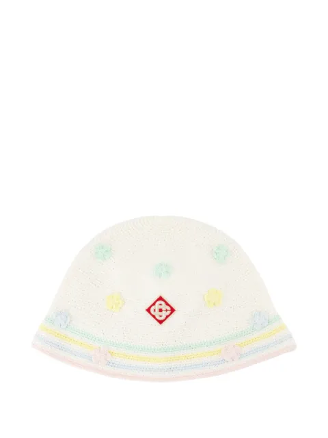 Casablanca embellished crochet hat White AAW25HAT09501