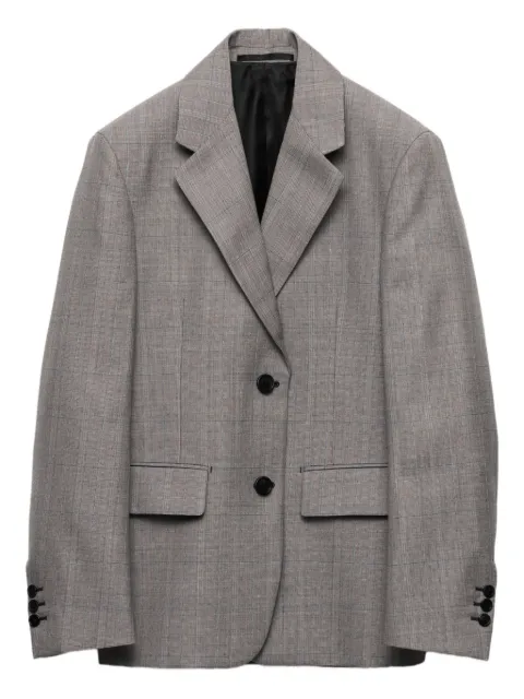 Prada checked notched-lapel blazer Grey P570PSOOO16SZ