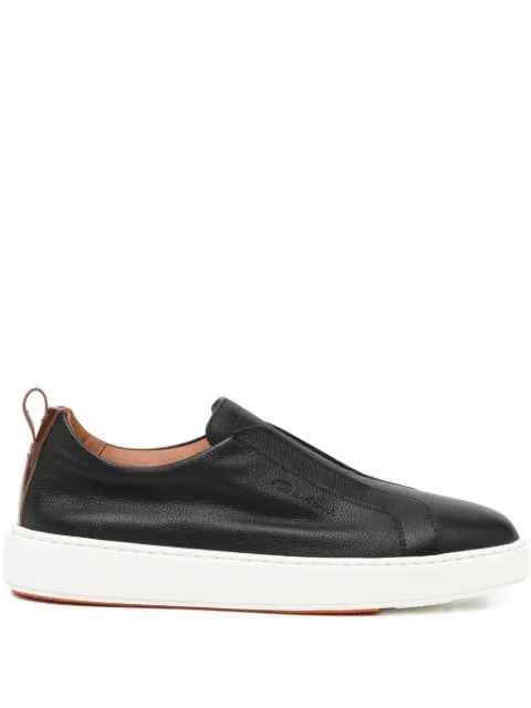 Santoni tumbled leather sneakers Black VICTORYLLDN01