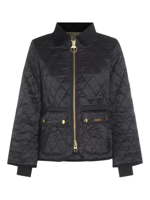 Barbour diamond-quilted zip-front coat Black LQU1765BK91