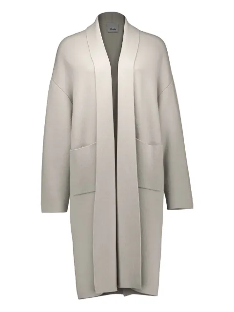Allude patch-pocket knit coat Grey 17600OPENCOAT