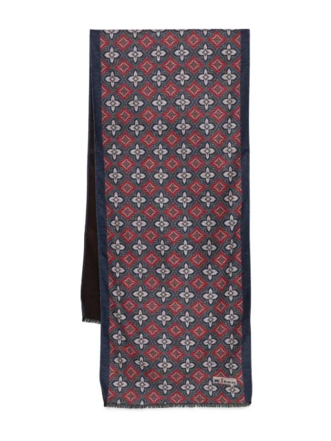 Kiton floral-pattern scarf Brown USCIACK0241H11007