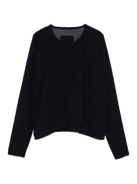 Private 0204 sheer-panel long-sleeve top Black B270