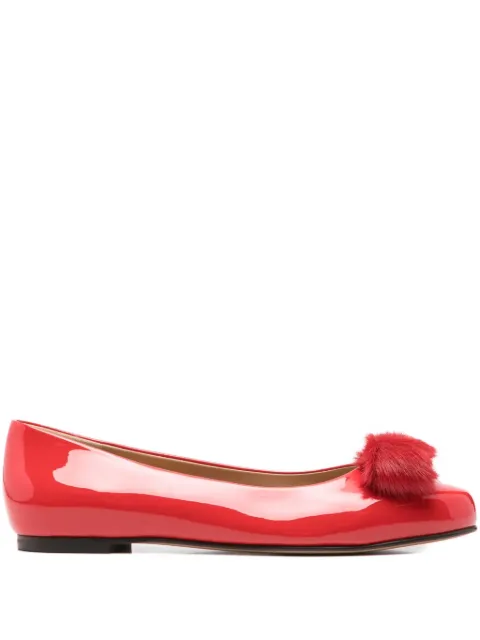 Ferragamo bow-detail ballet flats Red 788079