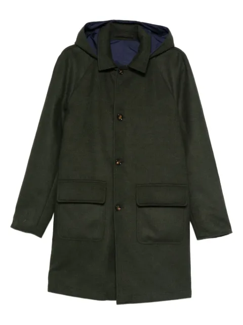 Kired hooded flap-pocket coat Green WCUSNAW821000