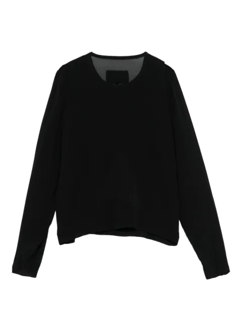 Private 0204 sheer-panel long-sleeve T-shirt Black B270