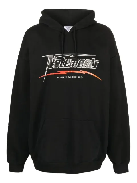 VETEMENTS logo-print hoodie Black VICUC64HD52E