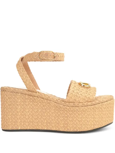 Sergio Rossi logo-plaque platform sandals Neutrals B11260MTE382410