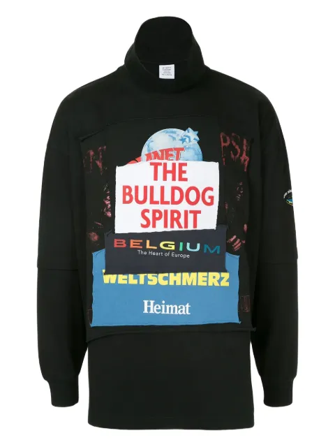 VETEMENTS patchwork panelled cotton sweatshirt Black VICMAJ21TR813