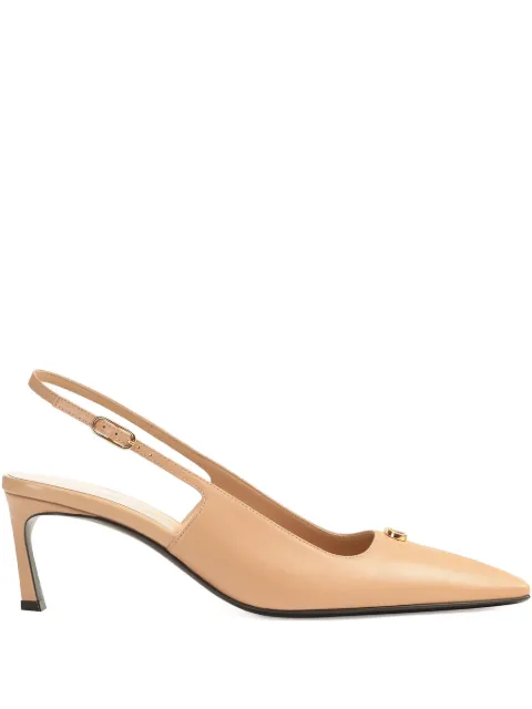Sergio Rossi square-toe slingback pumps Neutrals B13280MCPT04110