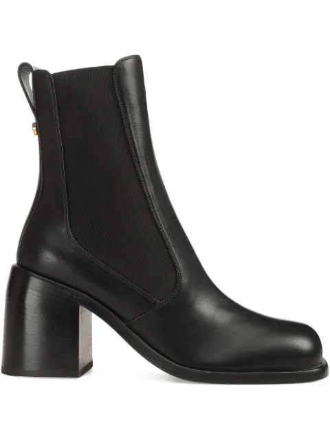 Sergio Rossi 80mm Avenue block-heel boots Black B11890MFL352370