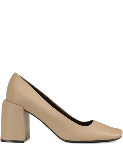 Sergio Rossi Convex square-toe pumps Neutrals B11950MMVN13110