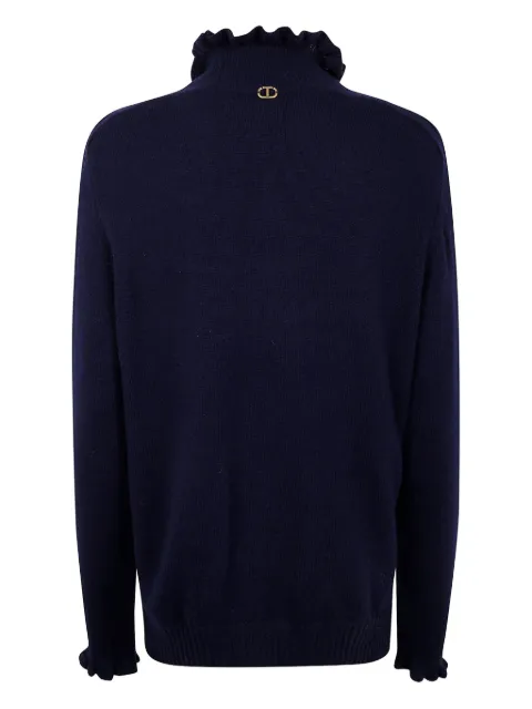 TWINSET high-neck logo-detail sweater Blue 252TT3350